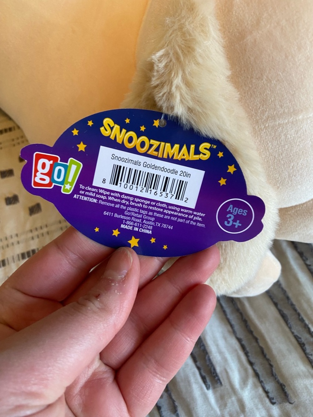 Snoozimals 20” Golden Doodle Dog Stuffed Animal Plush Puppy - Picture 2 of 6